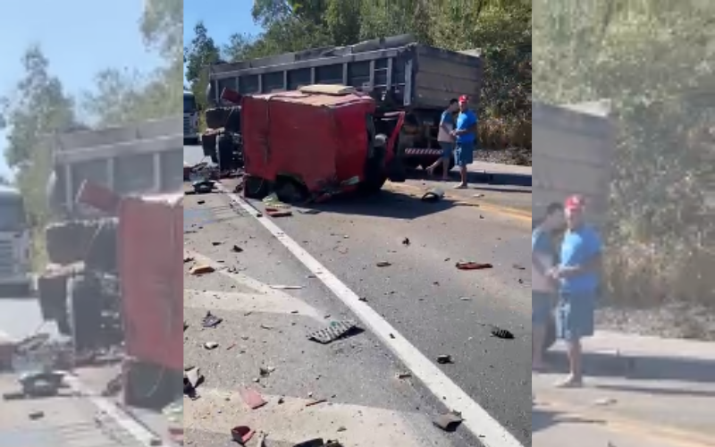 Acidente em em João Neiva, na BR 101, KM 201 (Foto: Divulgação)