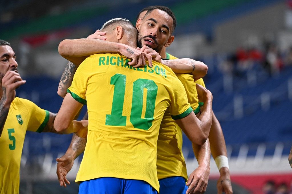 Brasil vence o Egito no futebol masculino e se classifica à semi das Olimpíadas (Foto: Charly TRIBALLEAU / AFP)