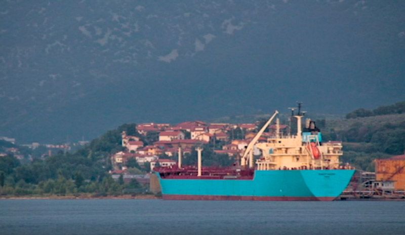 Navio Robert Maersk (Foto: Reprodução / TV Tribuna)