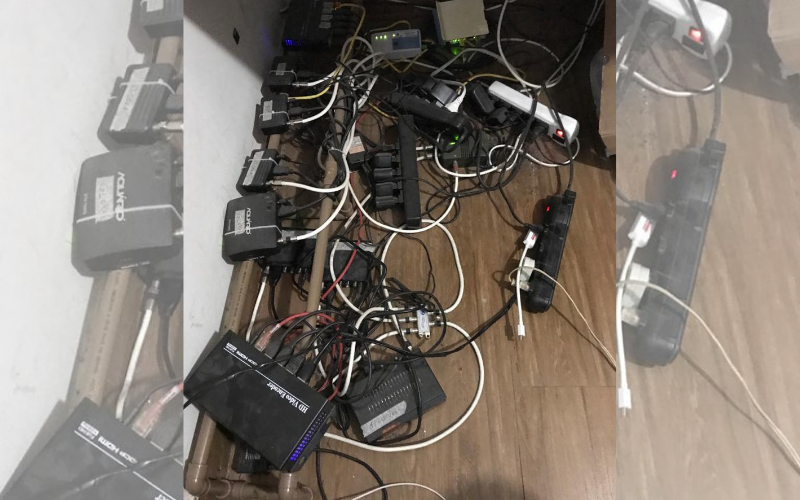 Links utilizados pelo suspeito para transmitir o sinal da TV (Foto: Divulgação/PCES)