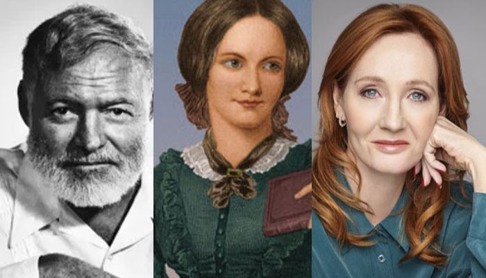 Ernest Hemingway, Emily Bronté e Joanne Rowling (Foto: Reprodução / Internet e Reprodução / Instagram)