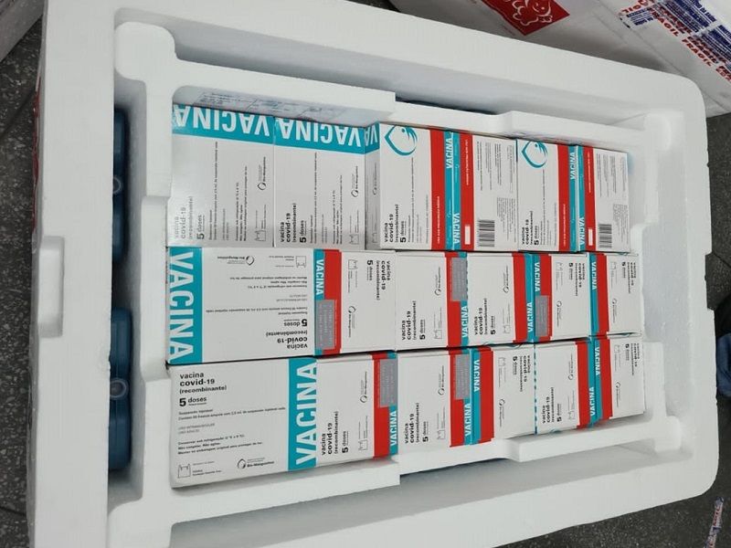 Lote de vacinas que chegou na última sexta-feira (16) no Estado (Foto: Divulgação/ Sesa)
