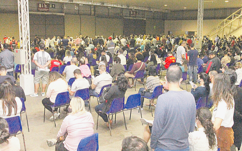 Vacinação no Pavilhão de Carapina: prefeituras podem aderir a aplicativo (Foto: Leone Iglesias - 30/06/2021)