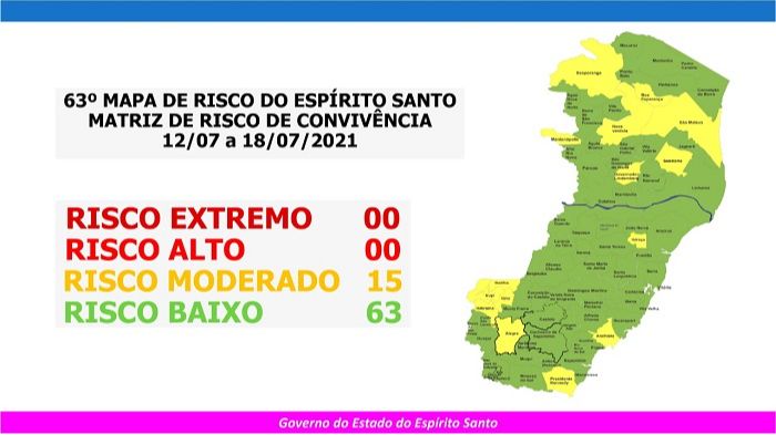 Novo mapa de risco (Foto: Divulgação Governo do Estado)