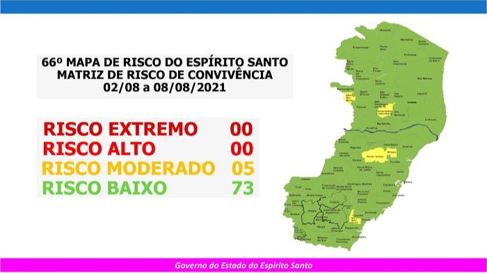 Novo mapa de risco (Foto: Divulgação Governo do Estado)