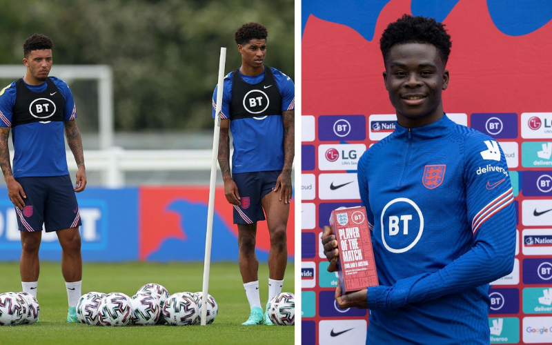 Marcus Rashford, Jadon Sancho e Bukayo Saka foram alvo de racismo (Foto: Reprodução Instagram @marcusrashford e @bukayosaka87)