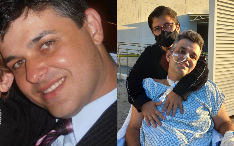 O mecânico Francis antes e depois de ser diagnosticado com a Covid-19 (Foto: Divulgação/Acervo Familiar)
