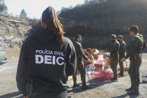 Dois militares e um funcionário de uma empresa morreram durante detonação de explosivos. (Foto: Divulgação/PCRS)