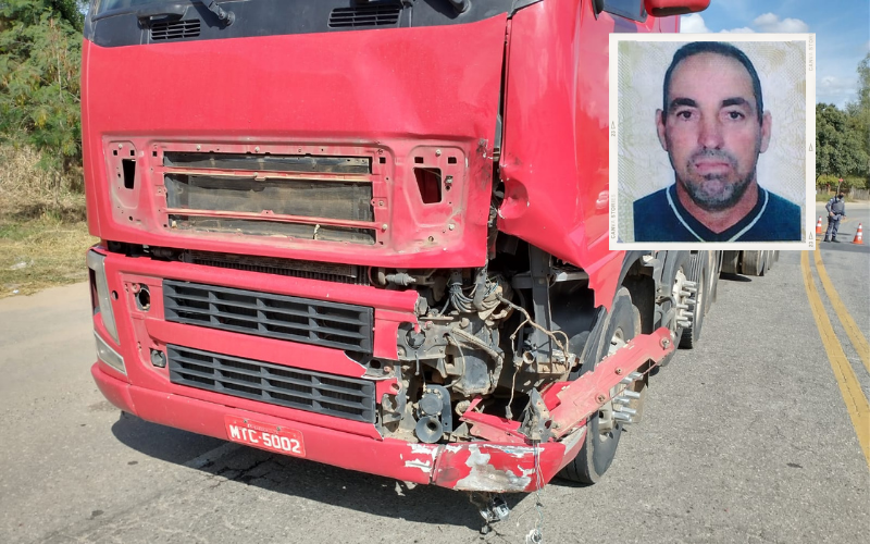 Impacto foi tão forte que destruiu o para-choque da carreta; Destaque: Isaias Diorio. (Foto: Divulgação)