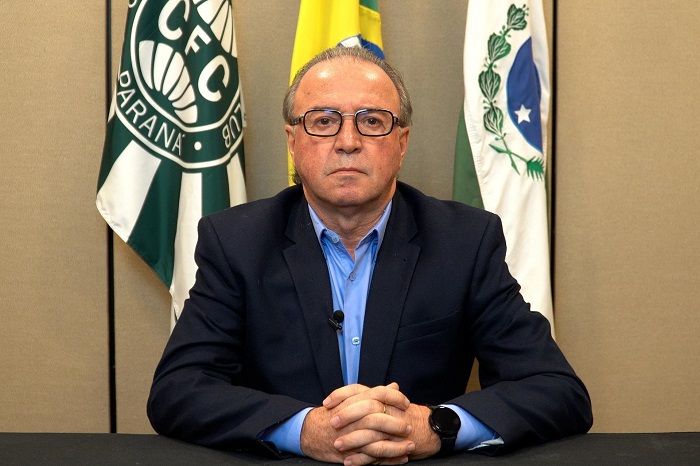 Presidente do Coritiba estava internado por conta da Covid-19 (Foto: Reprodução Twitter @Coritiba)