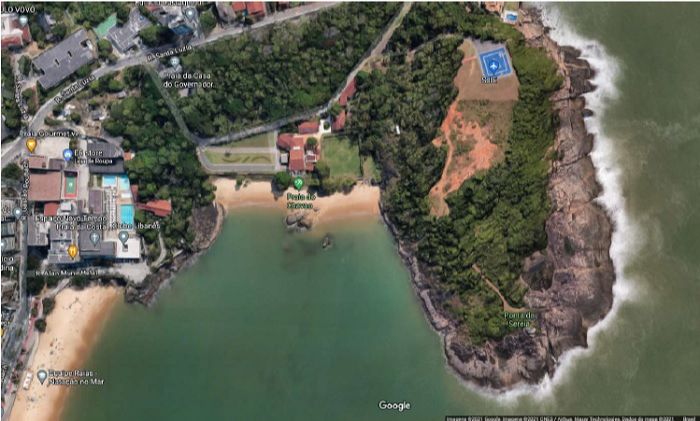 Vista da Residência Oficial e da praia (Foto: Reprodução internet)