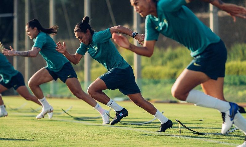 Jogadoras treinam para Olimpíadas em Tóquio (Foto: Sam Robles/CBF)