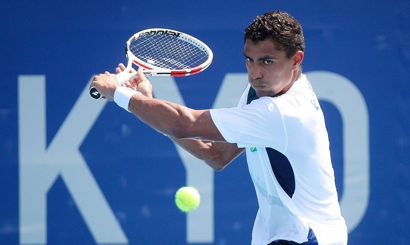 Thiago Monteiro foi superado pelo alemão Jan-Lennard Struff por 6/3 e 6/4. (Foto: Gaspar Nóbrega/COB)