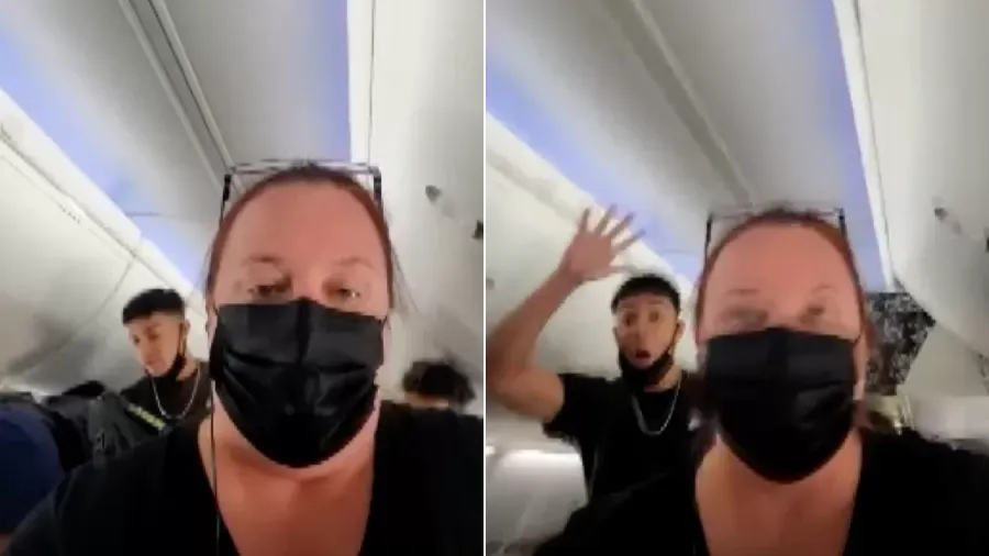 Voo que sairia da Carolina do Norte com destino às Bahamas foi cancelado após cerca de 30 estudantes se recusarem a usar máscaras no avião (Foto: WSOC-TV/Reprodução)