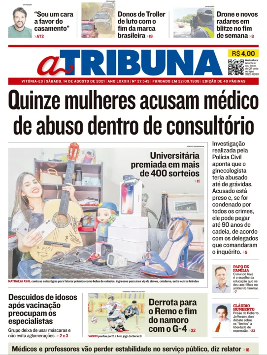 Imagem ilustrativa da imagem Clique aqui e confira os destaques do jornal A Tribuna deste sábado