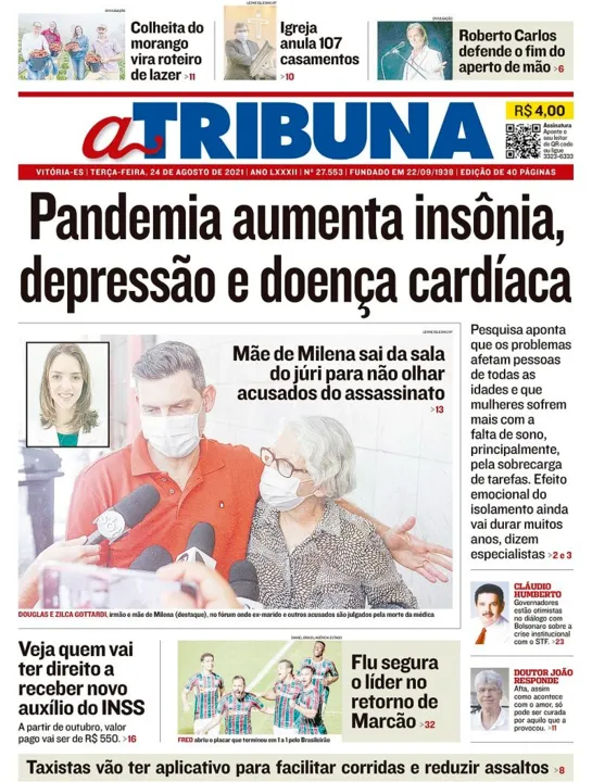 Imagem ilustrativa da imagem Clique aqui e veja os destaques do jornal A Tribuna desta terça