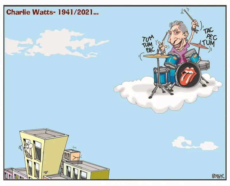 Imagem ilustrativa da imagem Charge do Dia: Charlie Watts