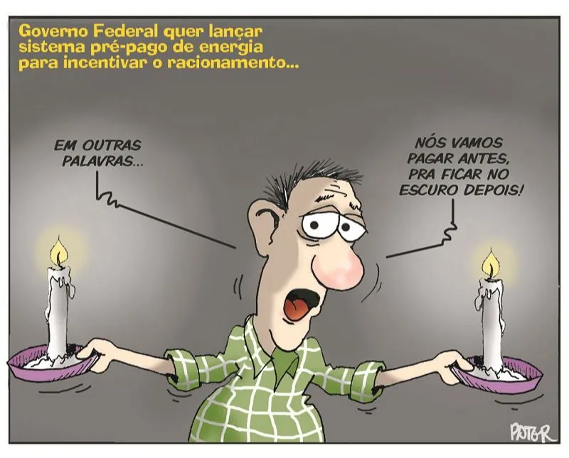 Imagem ilustrativa da imagem Charge do Dia: Energia pré-paga