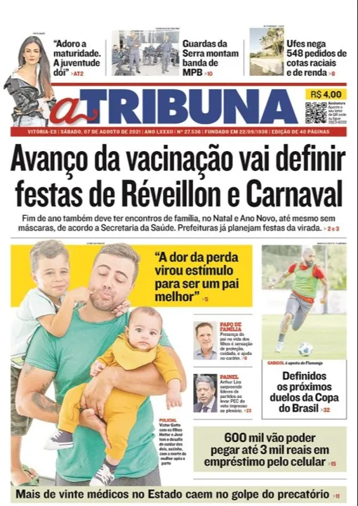 Imagem ilustrativa da imagem Confira os destaques do jornal A Tribuna deste sábado