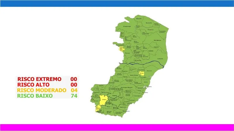 Imagem ilustrativa da imagem Espírito Santo já tem 74 cidades em risco baixo para covid