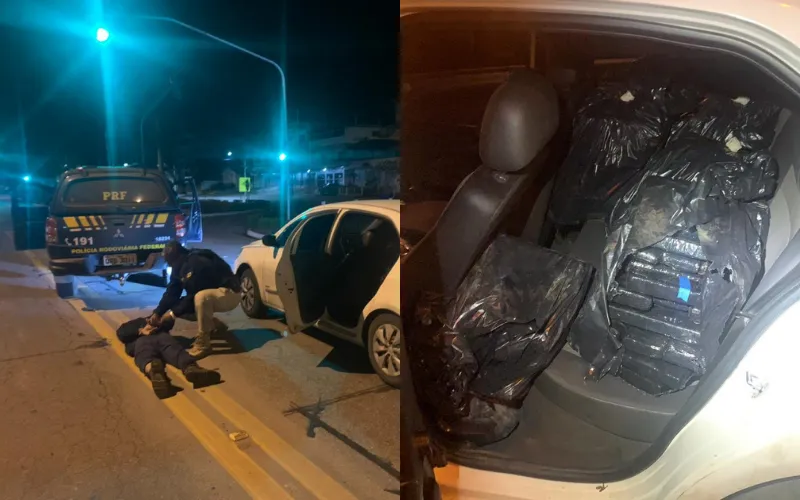 Imagem ilustrativa da imagem Homem é flagrado carregando 351 kg de maconha em carro no Estado