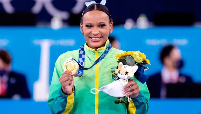 Imagem ilustrativa da imagem Rebeca Andrade será a porta-bandeira do Brasil no encerramento das Olimpíadas