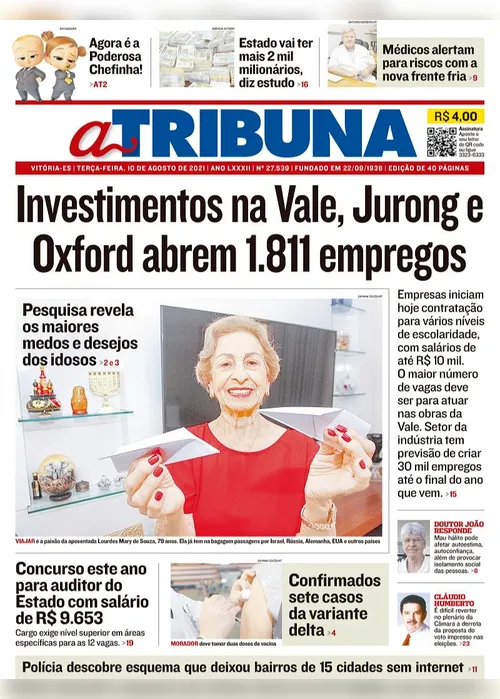 Imagem ilustrativa da imagem Clique aqui e veja os destaques do jornal A Tribuna desta terça