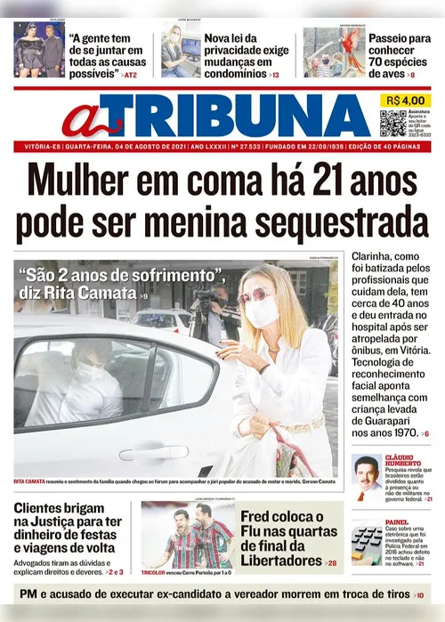 Imagem ilustrativa da imagem Clique aqui e veja os destaques do jornal A Tribuna desta quarta