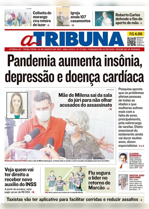 Imagem ilustrativa da imagem Clique aqui e veja os destaques do jornal A Tribuna desta terça