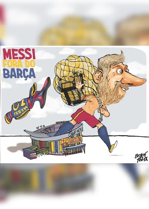 Imagem ilustrativa da imagem Charge do Dia: Messi fora do Barça