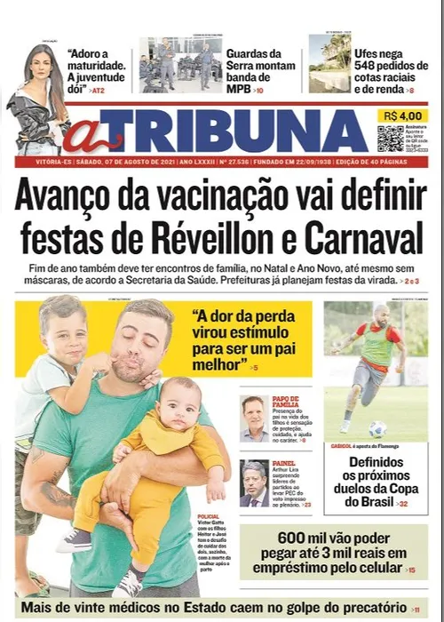 Imagem ilustrativa da imagem Confira os destaques do jornal A Tribuna deste sábado
