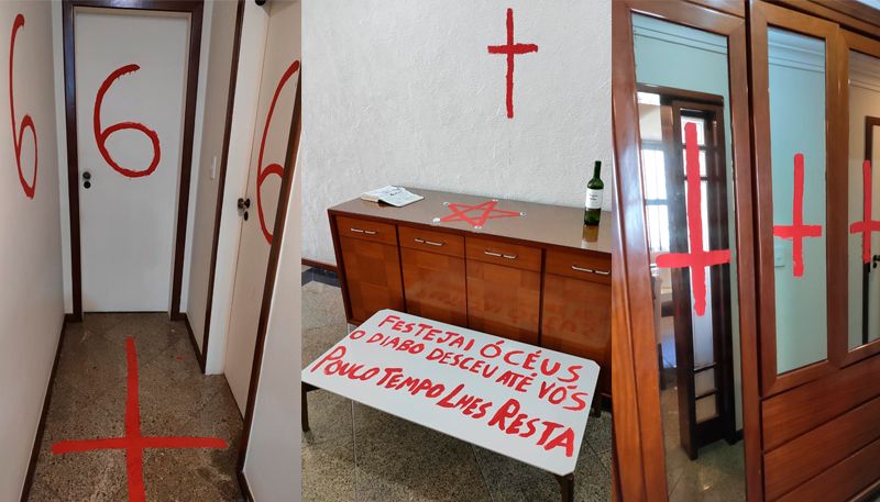 Imagens registradas no apartamento onde o casal foi morto (Foto: Divulgação)