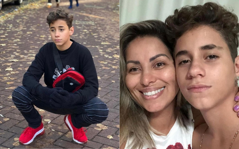 A cantora Walkyria Santos e o filho, de 16 anos (Foto: Reprodução/Instagram)