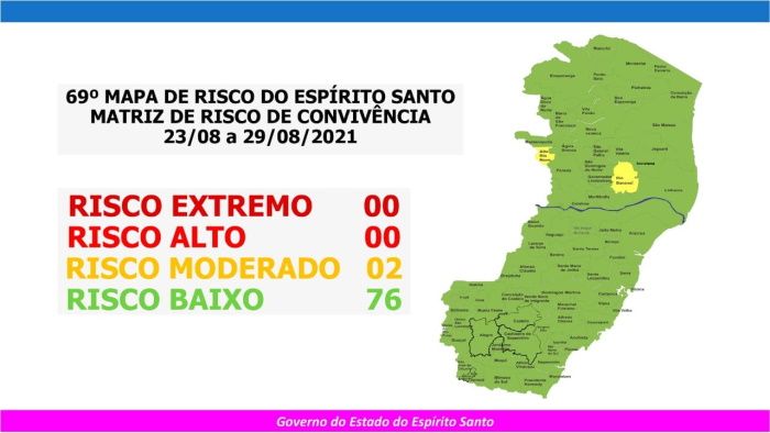 Novo mapa de risco (Foto: Governo do Estado)