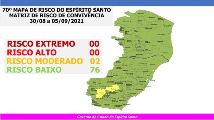 Novo mapa de risco (Foto: Divulgação governo do Estado)