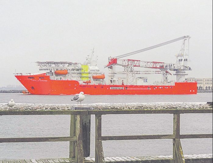 Navio modelo para retirada de sistema. Ele acomoda até 399 pessoas e conta com escritório e equipamentos para a operação (Foto: Divulgação)