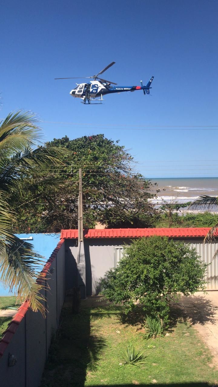 Helicóptero utilizado em perseguição (Foto: WhatsApp)