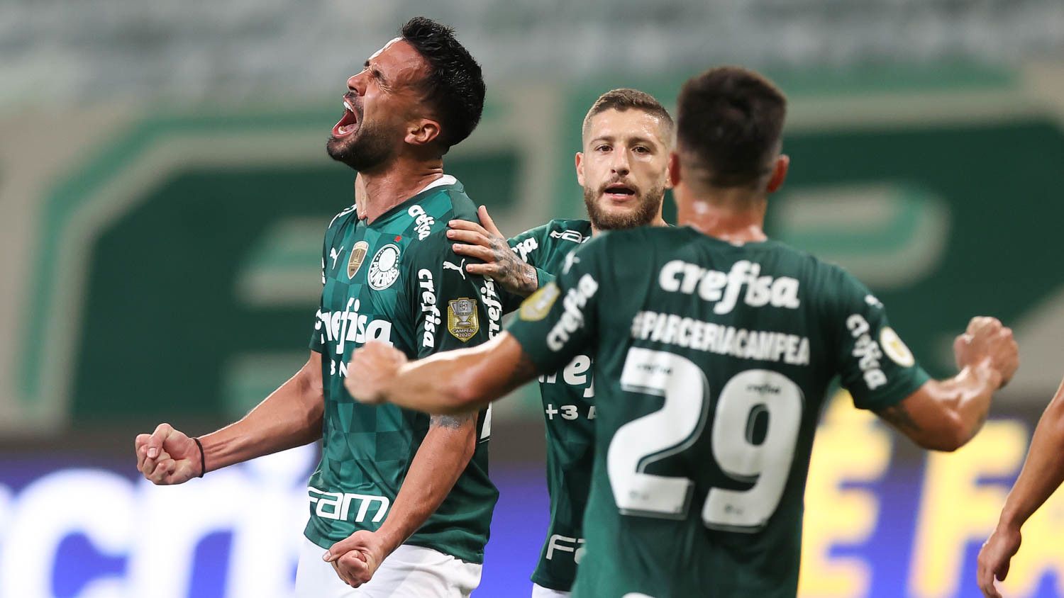 Luan comemora o gol pelo Palmeiras (Foto: Cesar Greco/ Palmeiras/ Divulgação)