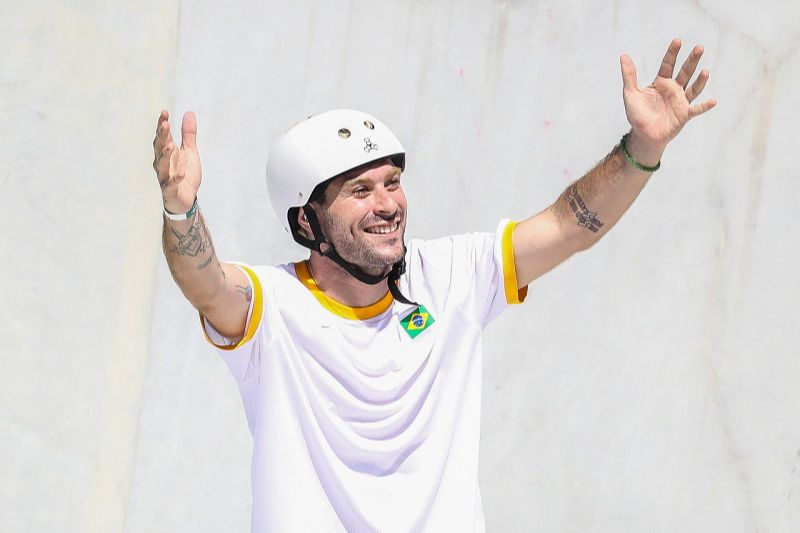 Pedro Barros dá terceira medalha de prata ao Brasil no skate em Tóquio (Foto: Gaspar Nóbrega/COB)