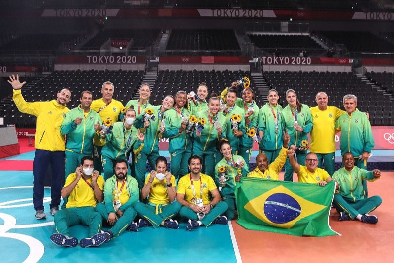 Seleção feminina de vôlei perde para os EUA e fica com sua 1ª prata em Olimpíadas (Foto: Gaspar Nóbrega/COB)