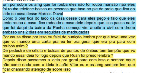 Print da conversa de Marujo com Beto, líderes da organização criminosa Primeiro Comando da Capital (PCV), que atua em Vitória e outras cidades (Foto: Divulgação/MPES)