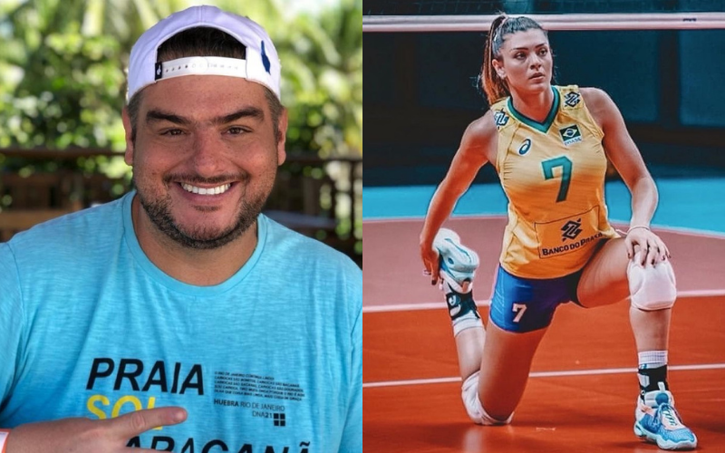 O jornalista Rica Perrone e a jogadora Rosamaria (Foto: Reprodução/Instagram | Reprodução/Instagram @rosamaria9oficial)