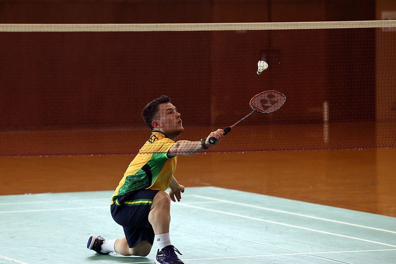 Vitor Gonçalves Tavare durante Treino de parabadminton em Hamamatsu, cidade-sede da delegação Brasileira para aclimatação antes dos Jogos Paralímpicos de Toquio (Foto: Takuma Matsushita/CPB)