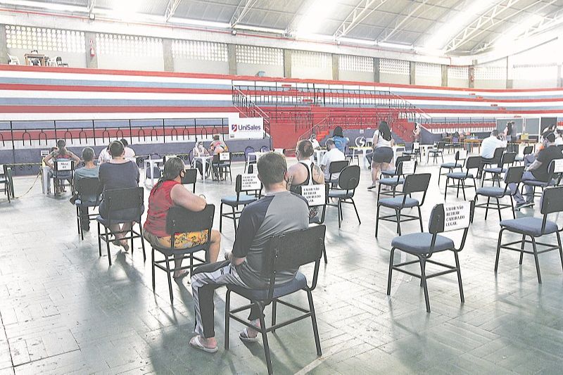 Ponto de vacinação contra o novo coronavírus em Vitória: prevenção (Foto: Dayana Souza - 27/08/2021)