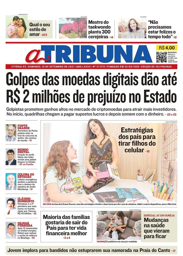 Imagem ilustrativa da imagem Confira os destaques do jornal A Tribuna deste domingo
