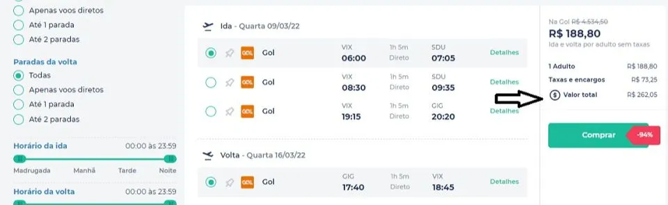 Imagem ilustrativa da imagem Passagens aéreas por apenas R$ 262 de Vitória para SP ou Rio de Janeiro para viagem no 1° trimestre de 2022