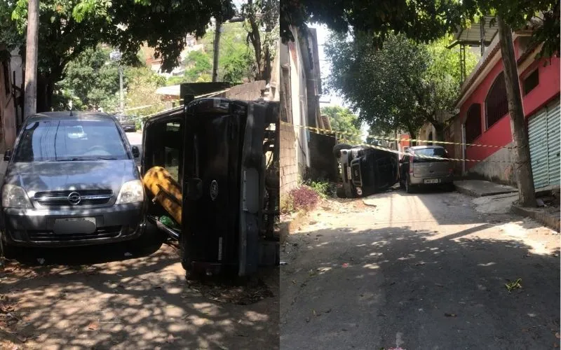 Imagem ilustrativa da imagem Pai e filho ficam feridos após carro tombar em Cachoeiro