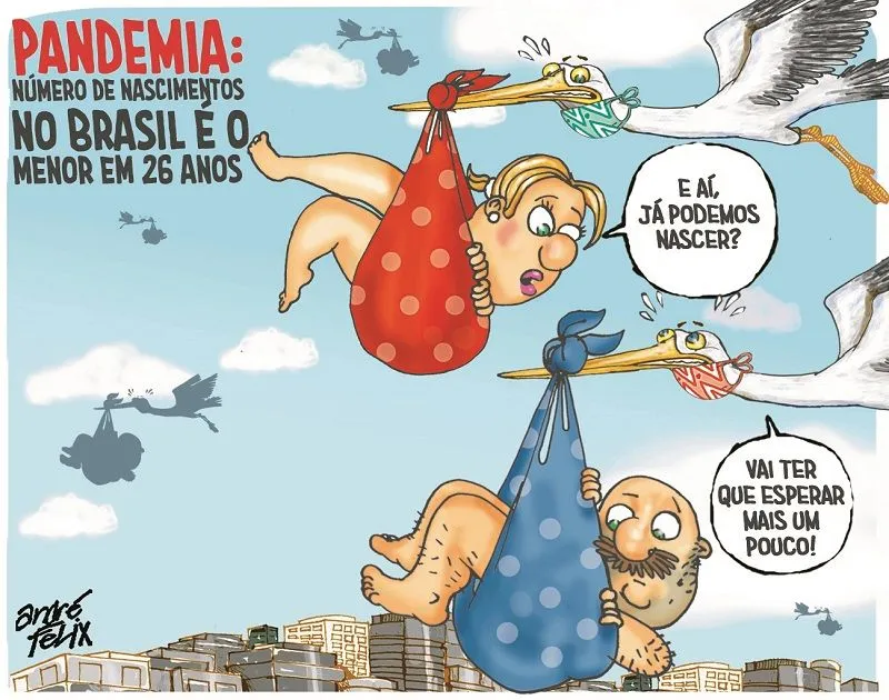 Imagem ilustrativa da imagem Charge do Dia: Nascimentos caem no Brasil