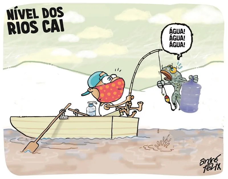Imagem ilustrativa da imagem Charge do Dia: Nível dos rios cai