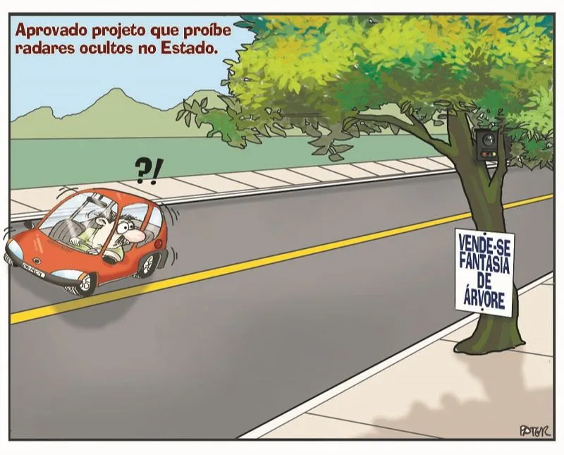 Imagem ilustrativa da imagem Charge do Dia: Radares ocultos proibidos